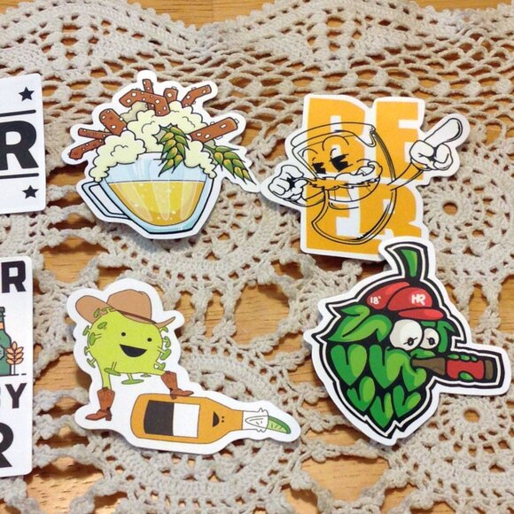 Fun peel-off adult stickers, beer theme - Picture 3 of 5